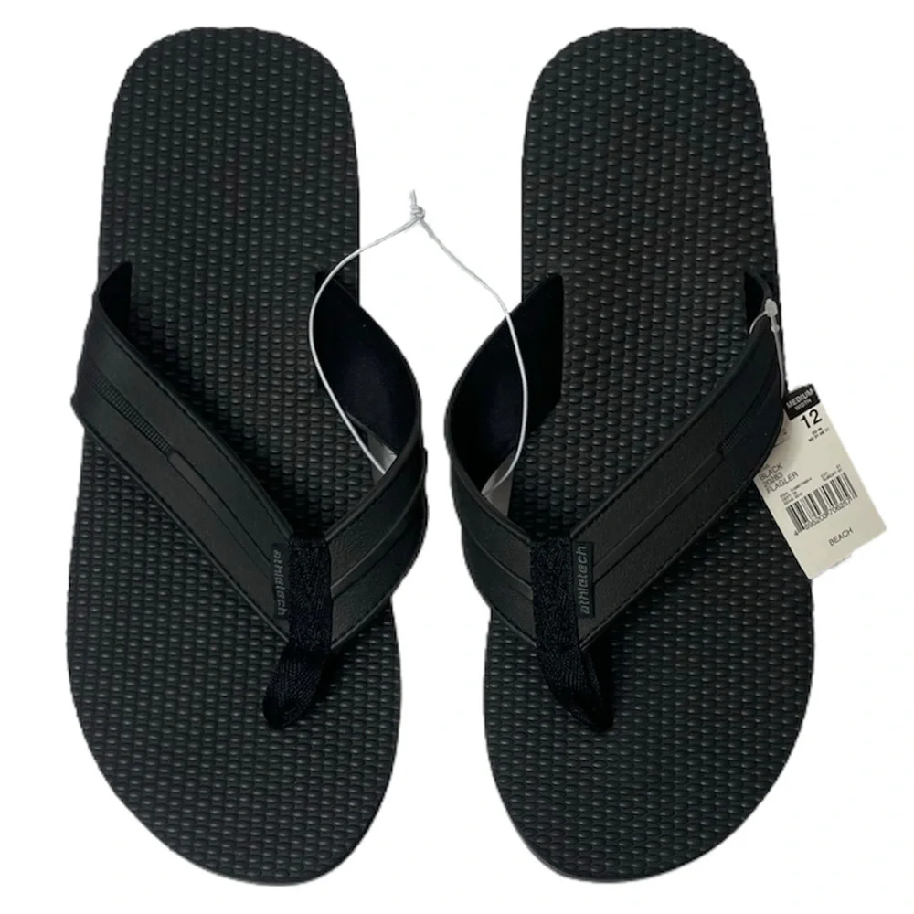 Black Flip Flop Beach Sandals Mens Size 12